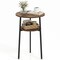 Slickblue; Round Side Tables with Storage Shelf, Metal Frame End Tables for Living Room Bedroom and Small Spaces; Category:Accent & End Tables; Image:3